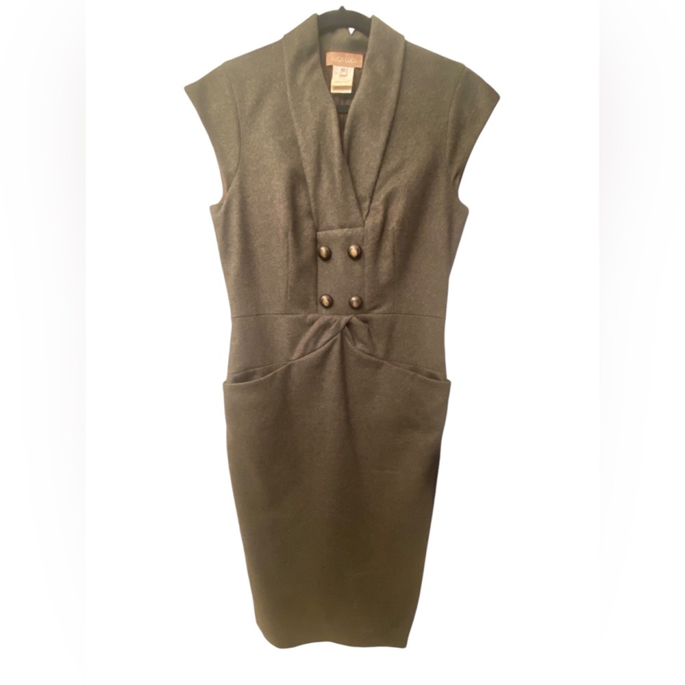 NEW Italian Designer Luca Luca Dress Pockets Midi Womens Italian Size Small 42 - Picture 2 of 14